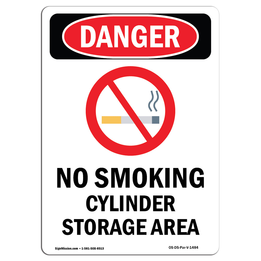 No Smoking Cylinder Storage Area