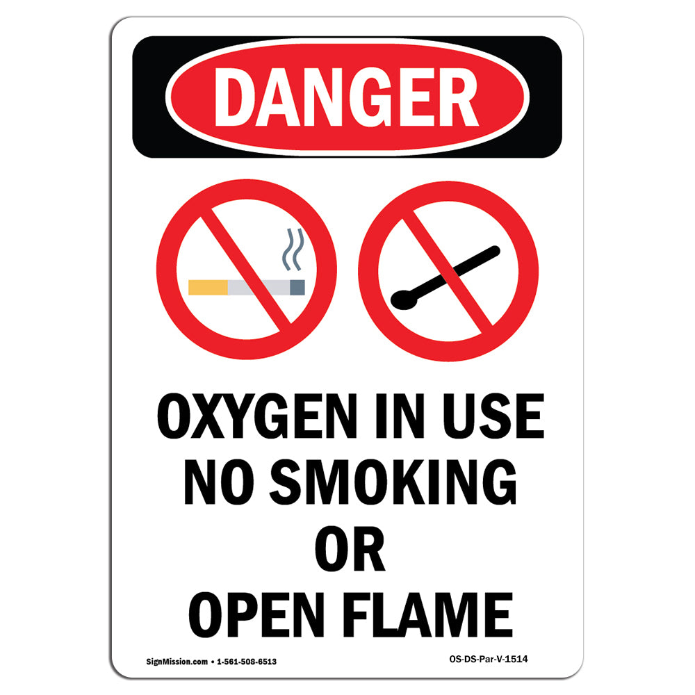 Oxygen In Use No Smoking Or Open Flame