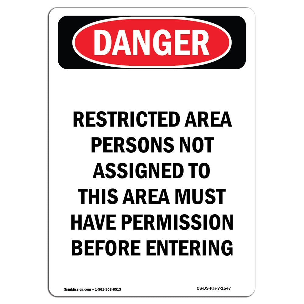 Restricted Area Persons Not Assigned