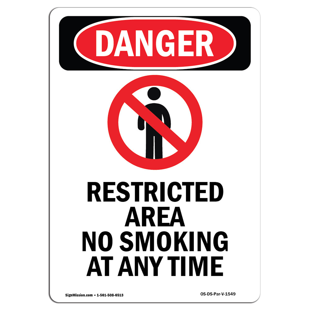 Restricted Area No Smoking At Any Time