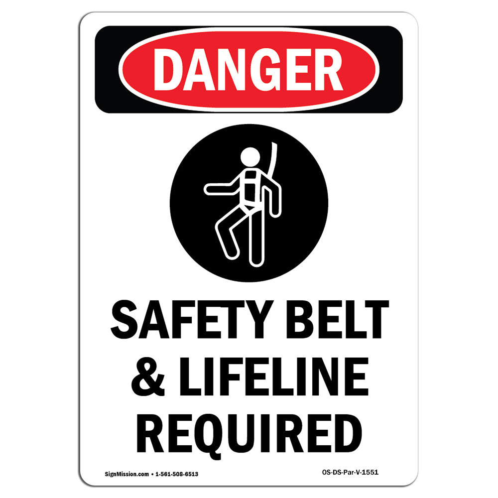 Safety Belt And Lifeline Required Symbol