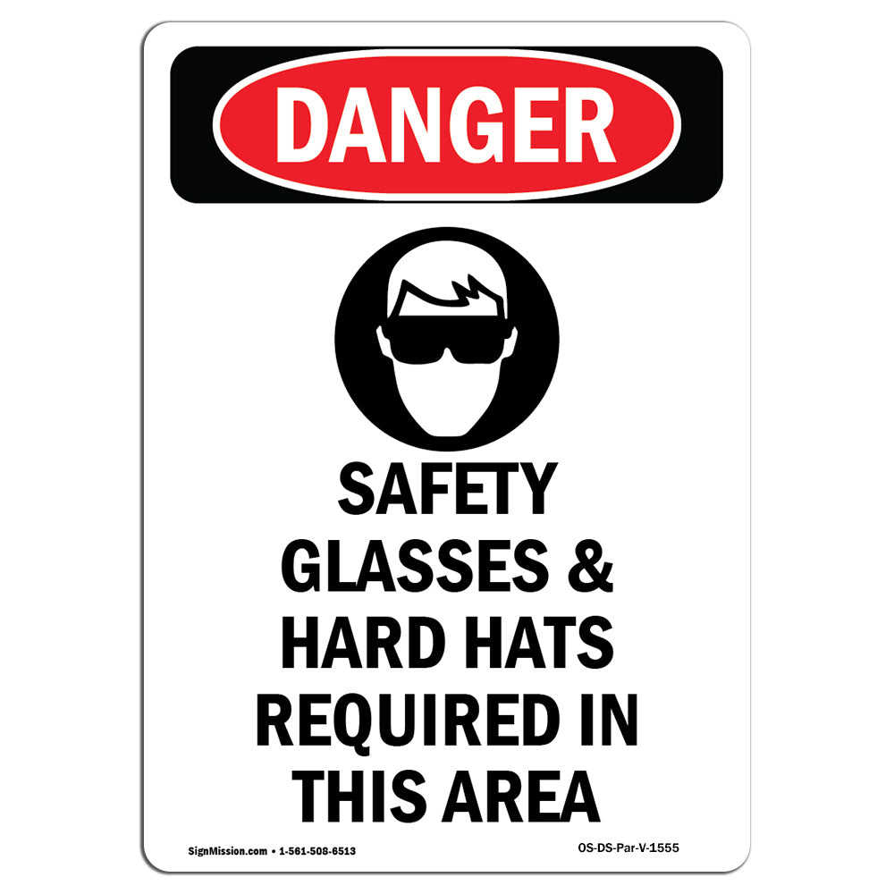 Safety Glasses And Hard Hats Required Symbol