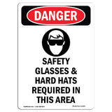 Safety Glasses And Hard Hats Required Symbol