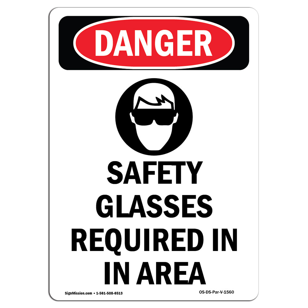 Safety Glasses Required In This Area