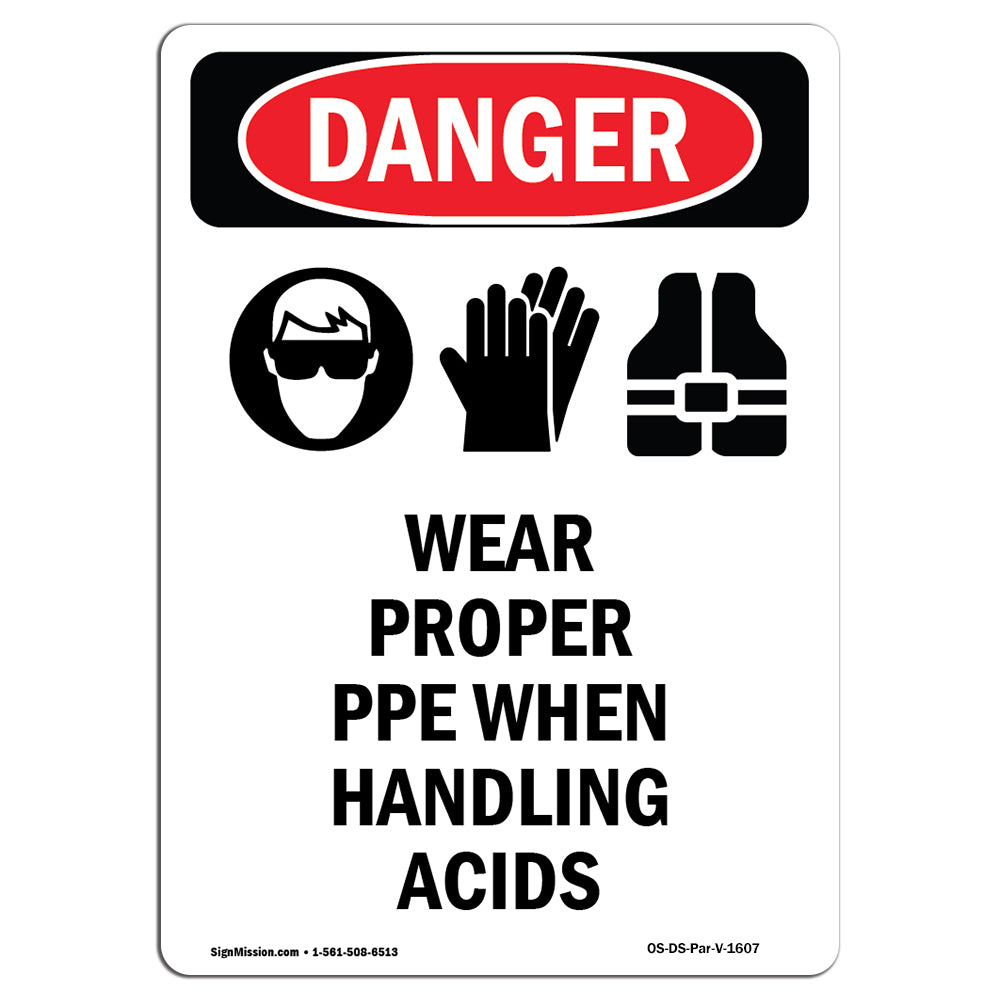 Wear Proper PPE When Handling Acids