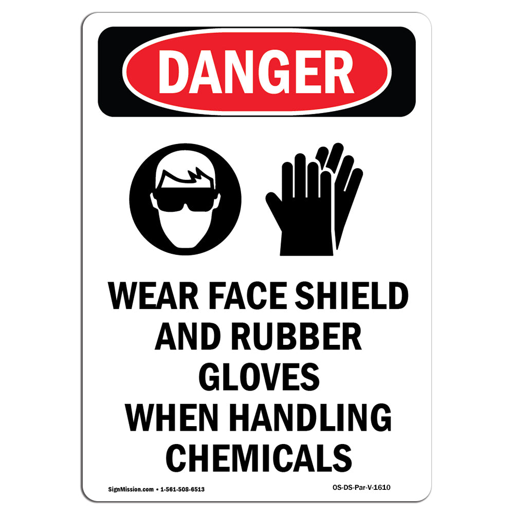 Wear Face Shield And Rubber Gloves Chemicals