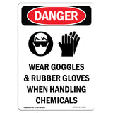 Wear Goggles And Rubber Gloves Chemicals