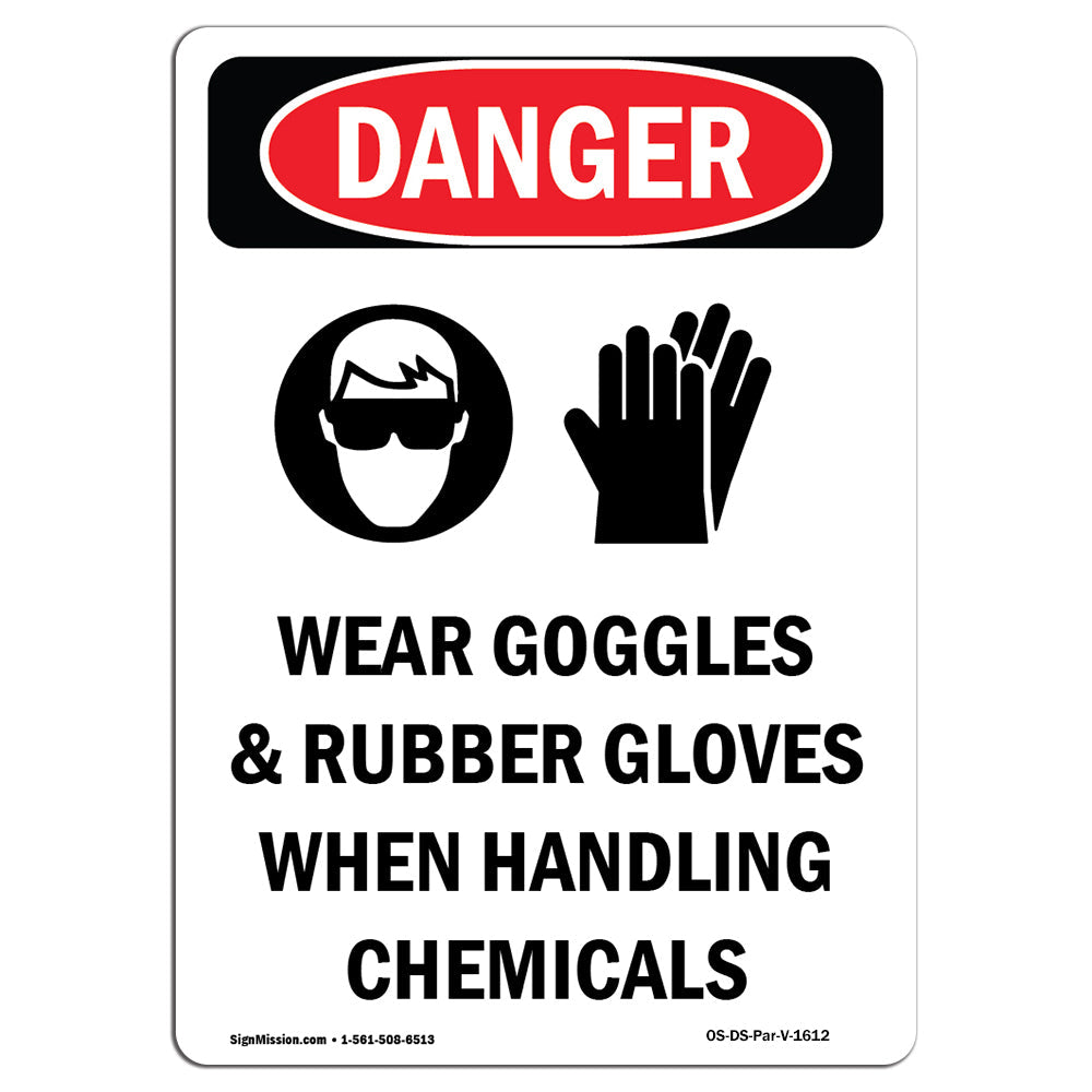 Wear Goggles And Rubber Gloves Chemicals