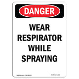 Portrait Wear Respirator While Spraying