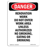 Portrait Renovation Work Do Not Enter Work Area