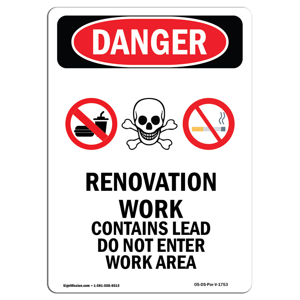 Renovation Work Contains Lead Do Not Enter