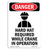 Hard Hat Required While Crane In Operation