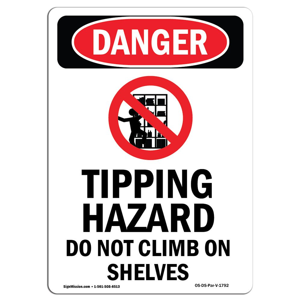 Tipping Hazard Do Not Climb On Shelves