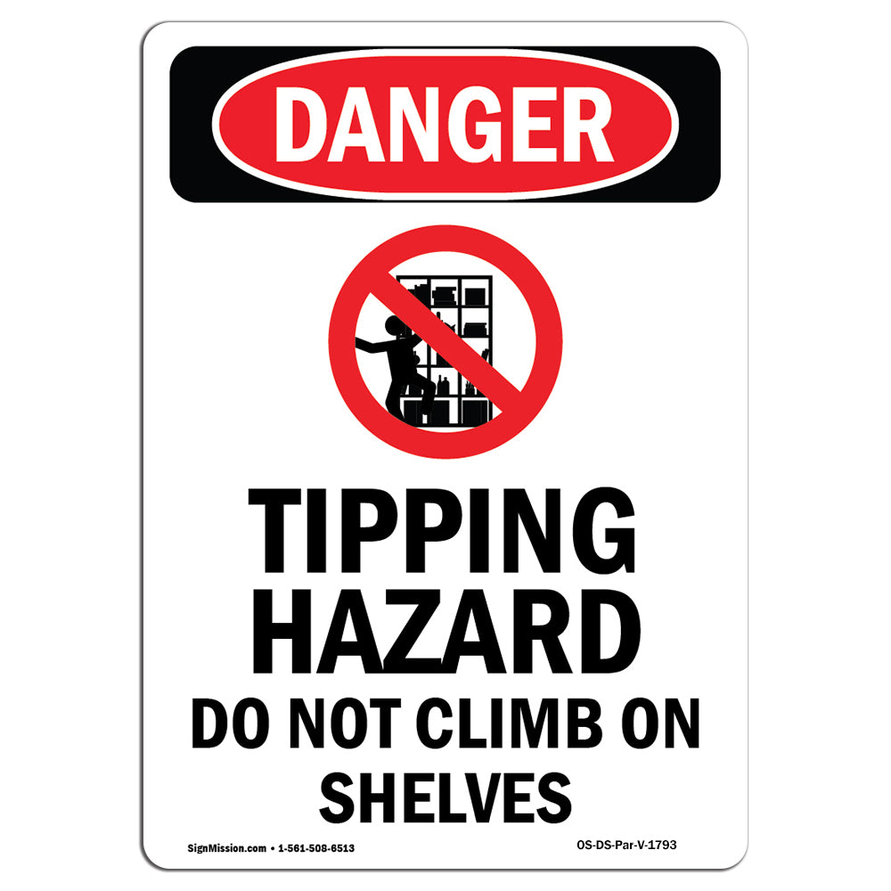 Tipping Hazard Do Not Climb On Shelves