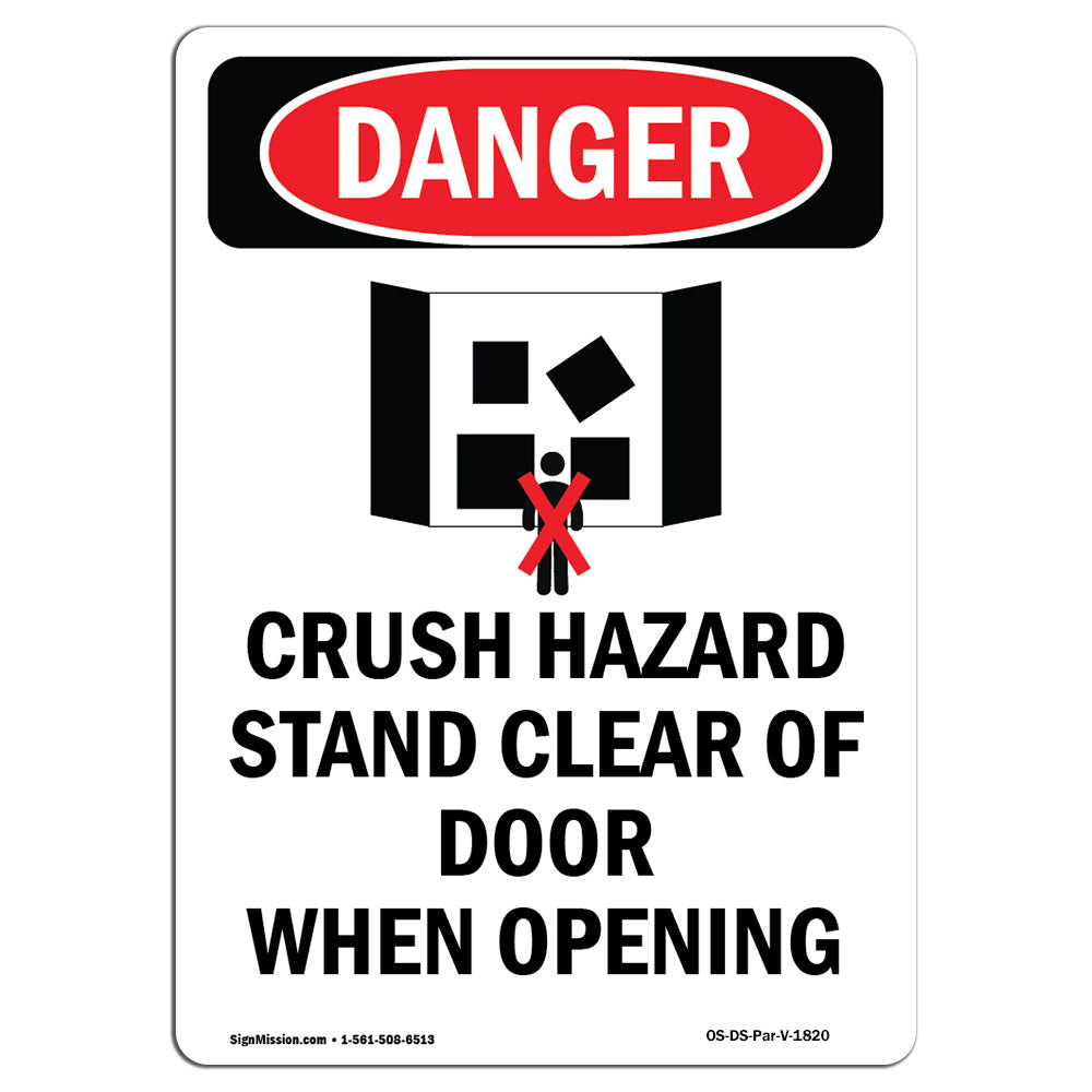 Crush Hazard Stand Clear Of Door