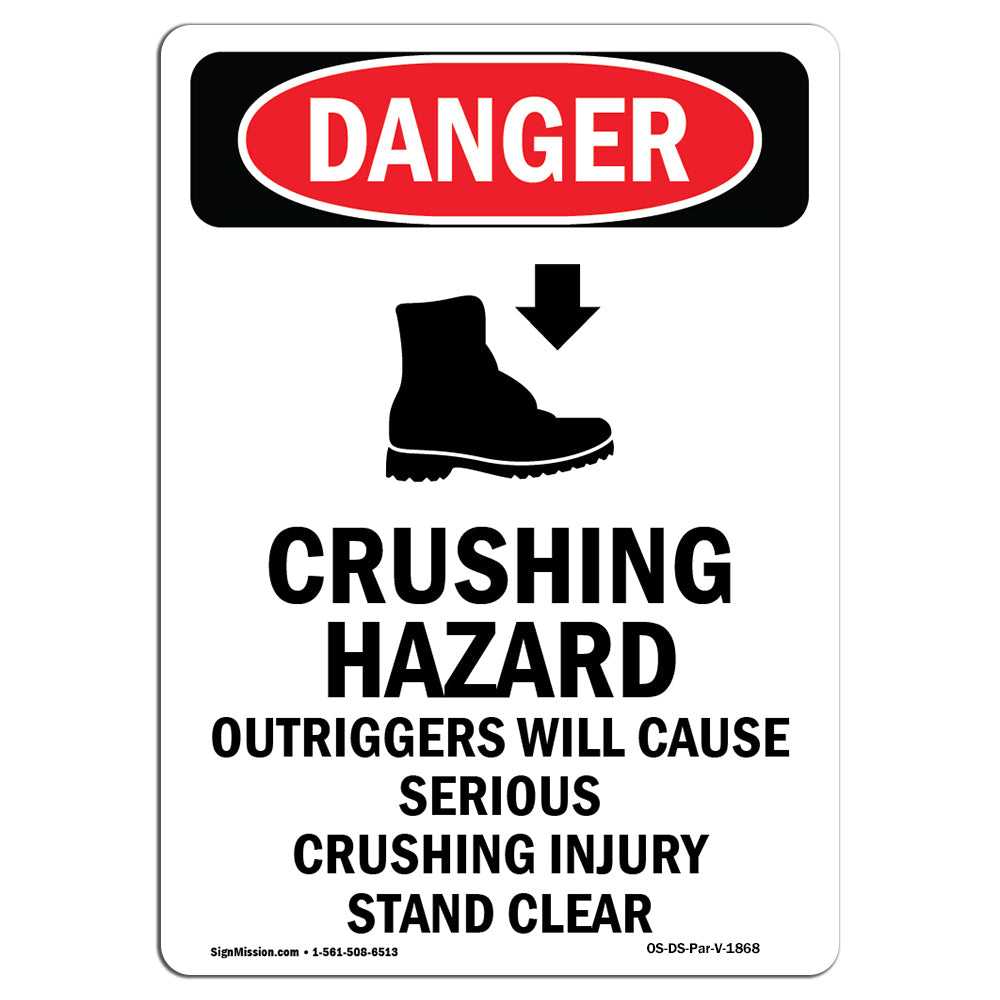 Crushing Hazard Outriggers Stand Clear