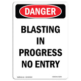 Blasting In Progress No Entry