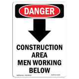 Construction Area Men Working Below