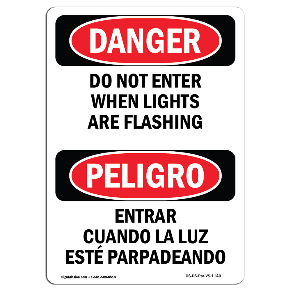 Portrait Do Not Enter When Lights Are Flashing