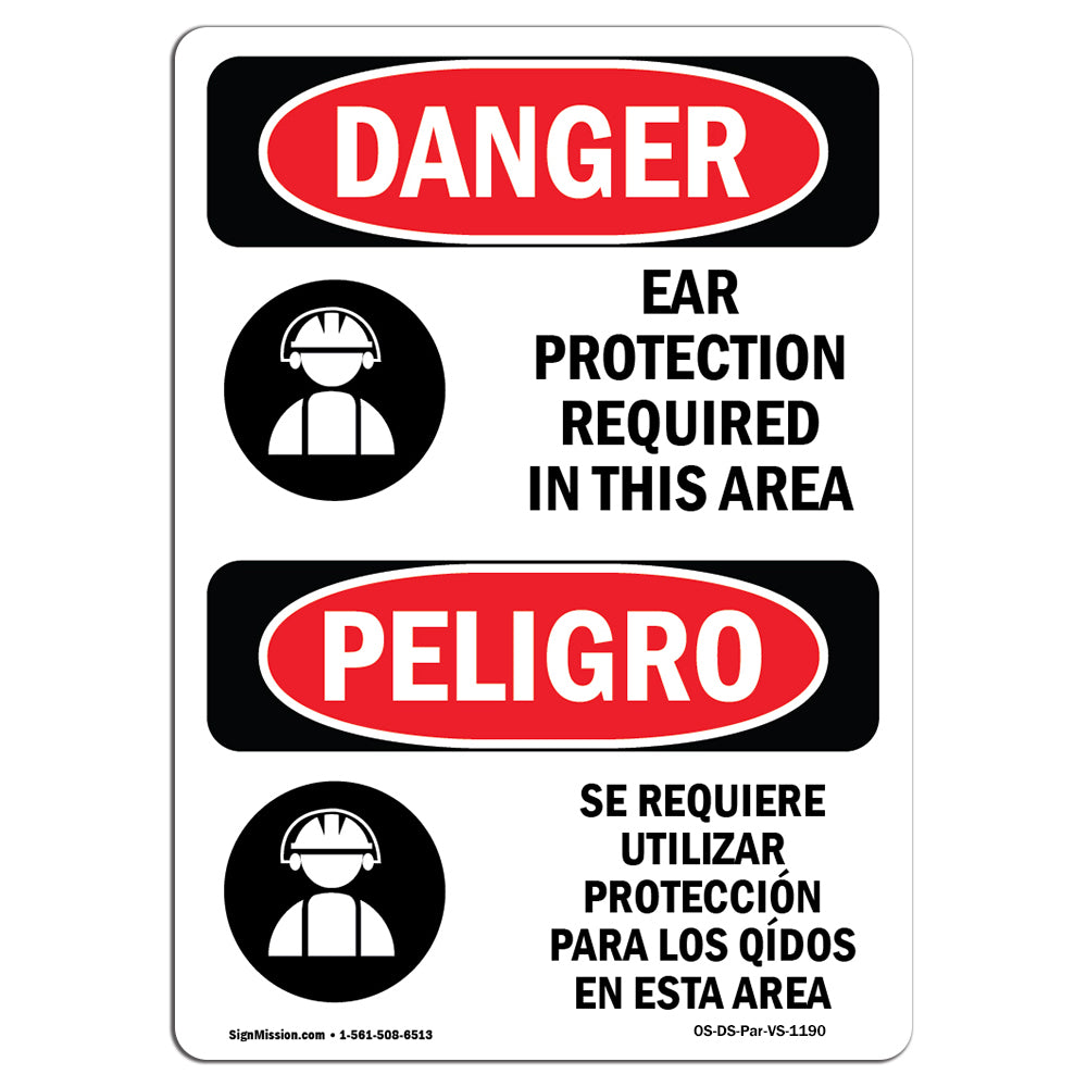 Ear Protection Required In This Area Spanish