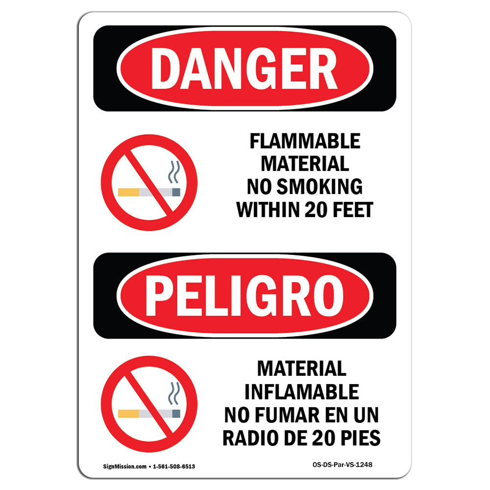 Flammable Material No Smoking Within 20 Feet