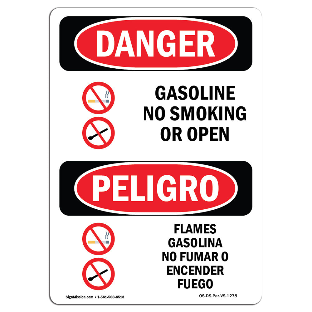 Gasoline No Smoking Or Open Flames