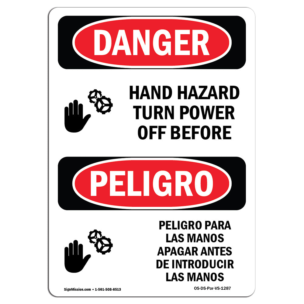 Hand Hazard Turn Power Off Reaching In