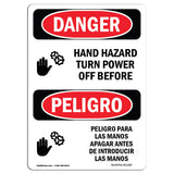 Hand Hazard Turn Power Off Reaching In