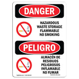 Hazardous Waste Storage Flammable No Smoking