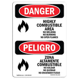 Highly Combustible Area No Welding Burning