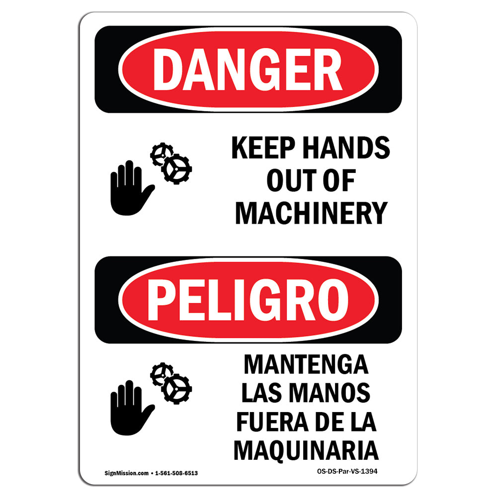 Keep Hands Out Of Machinery Spanish