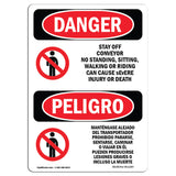 Stay Off Conveyor No Standing Spanish