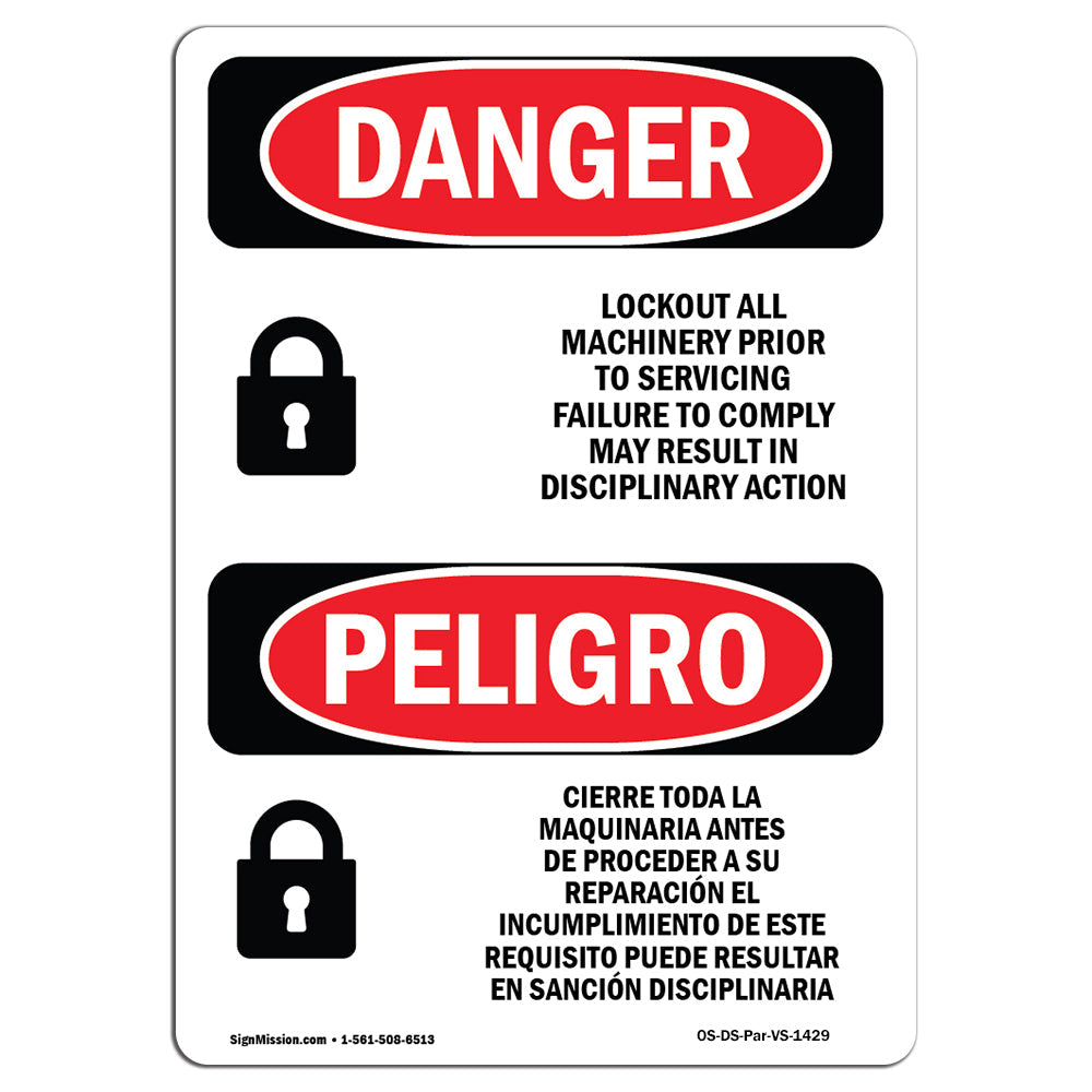 Lockout All Machinery Prior To Servicing