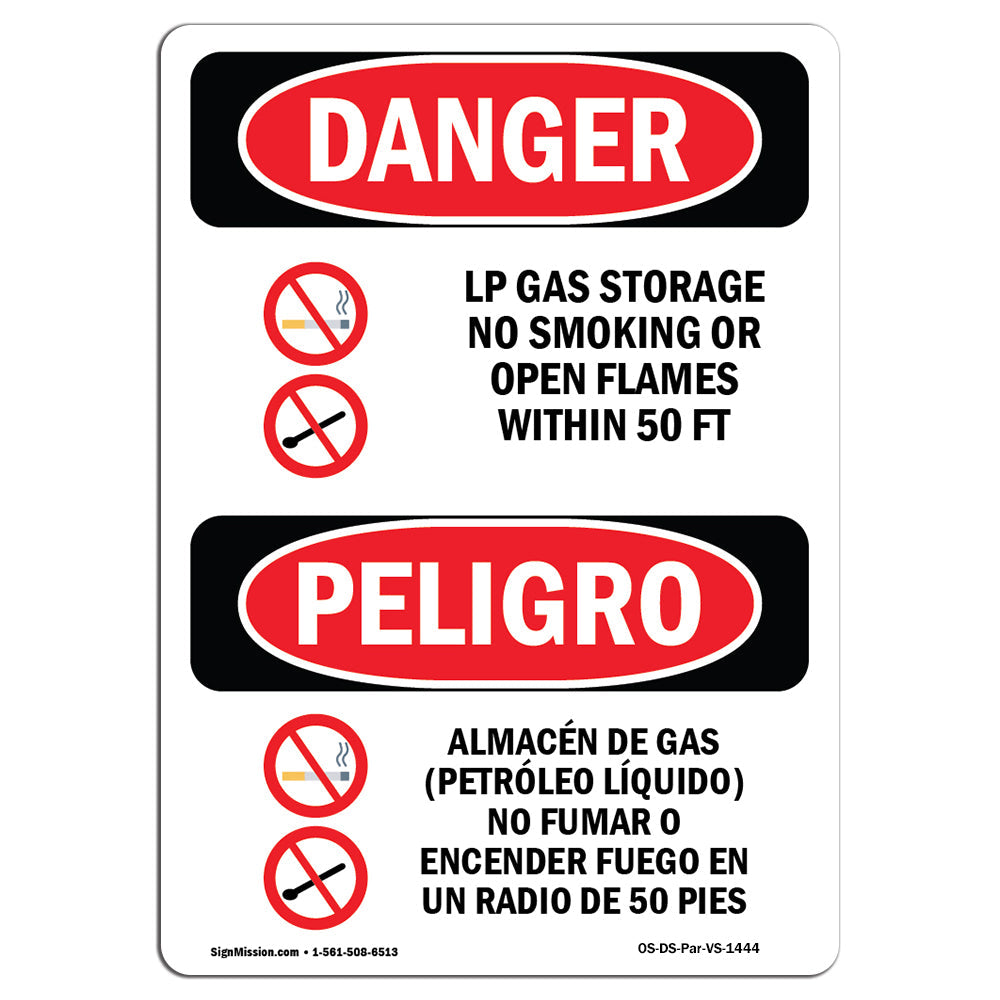 LP Gas Storage No Smoking Open Flames 50 Ft