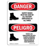 Safety Shoes Must Be Used By All Employees