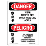 Wear Proper PPE When Handling Acids