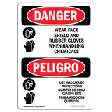 Wear Face Shield And Rubber Gloves Chemicals