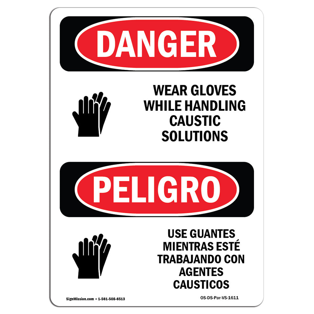 Wear Gloves While Handling Caustic Solutions