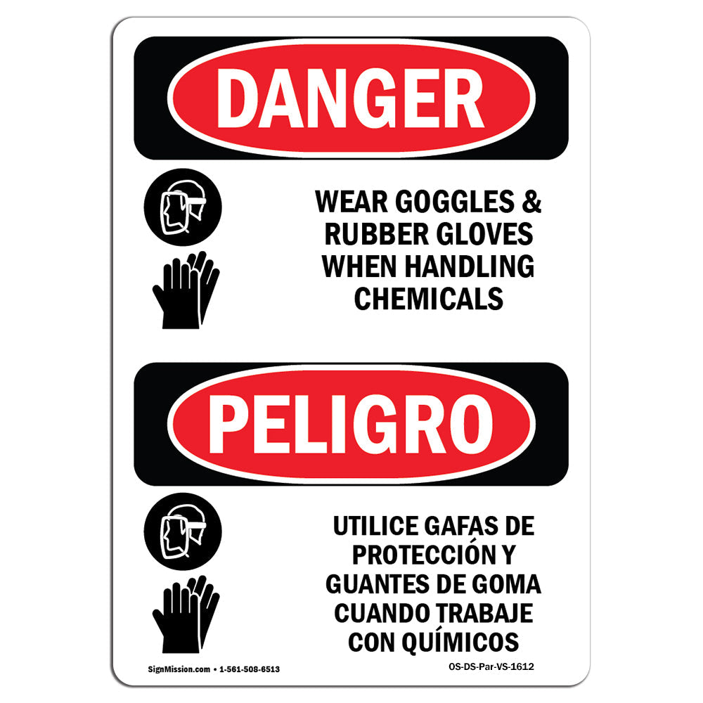 Wear Goggles And Rubber Gloves Chemicals