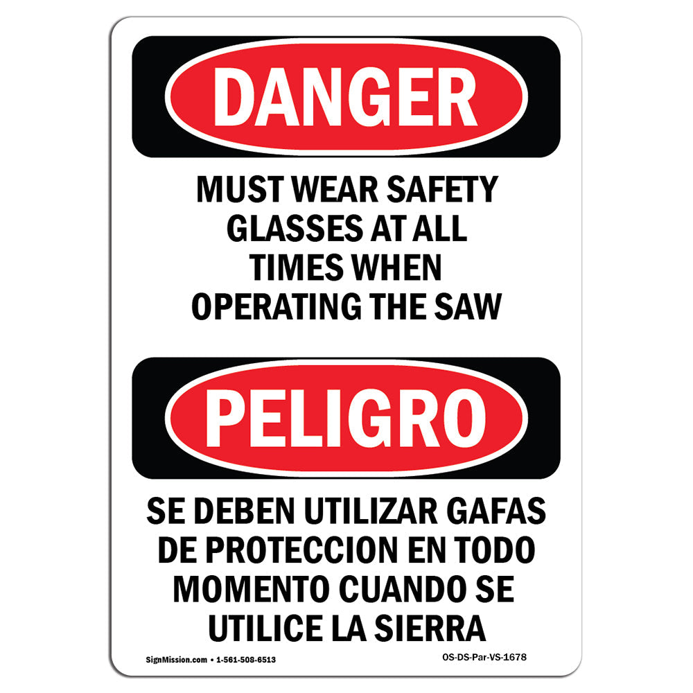 Wear Safety Glasses When Operating