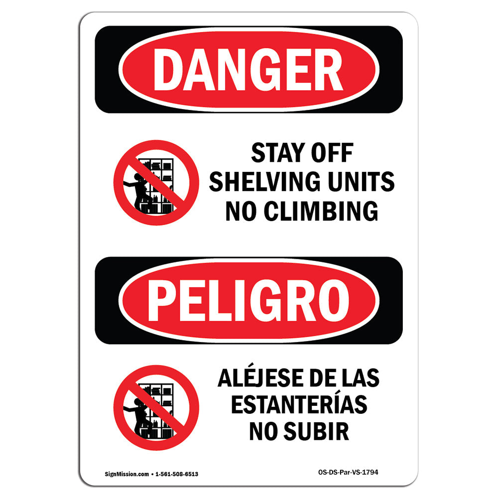 Stay Off Shelving Units No Climbing