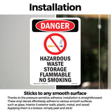Hazardous Waste Storage Flammable No Smoking