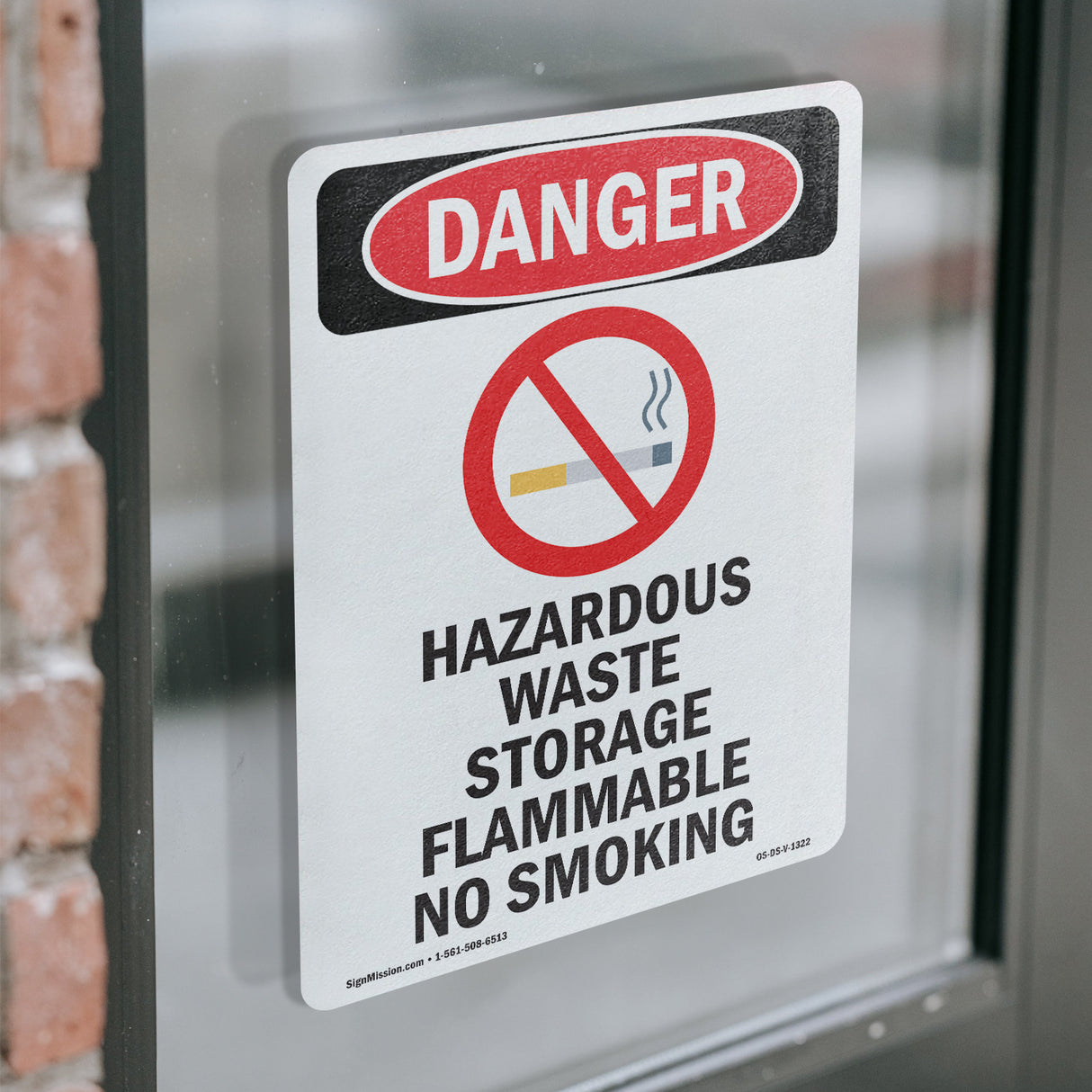 Hazardous Waste Storage Flammable No Smoking