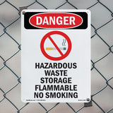 Hazardous Waste Storage Flammable No Smoking