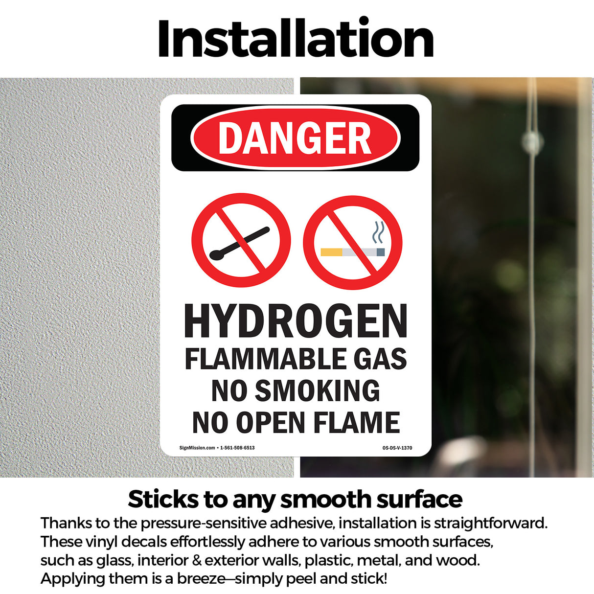 Hydrogen Flammable Gas No Smoking Open Flame