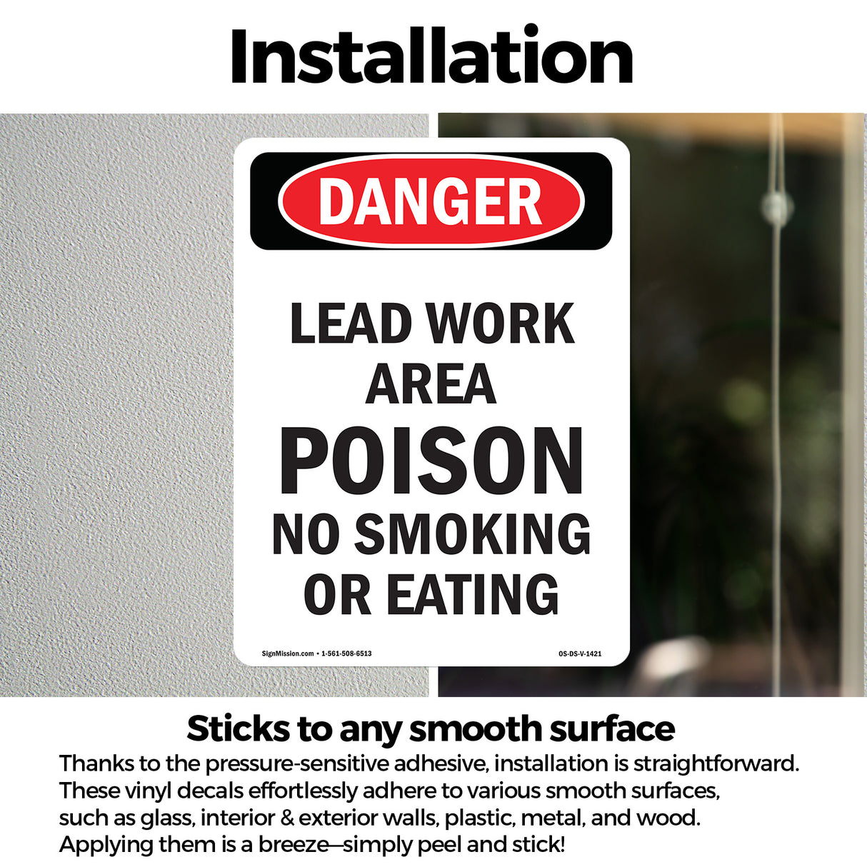 Lead Work Area Poison No Smoking Or Eating