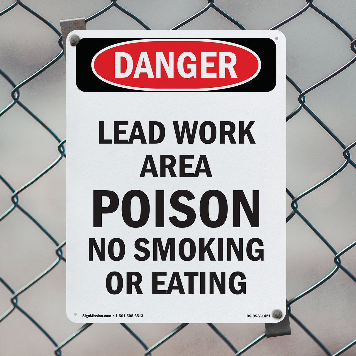 Lead Work Area Poison No Smoking Or Eating