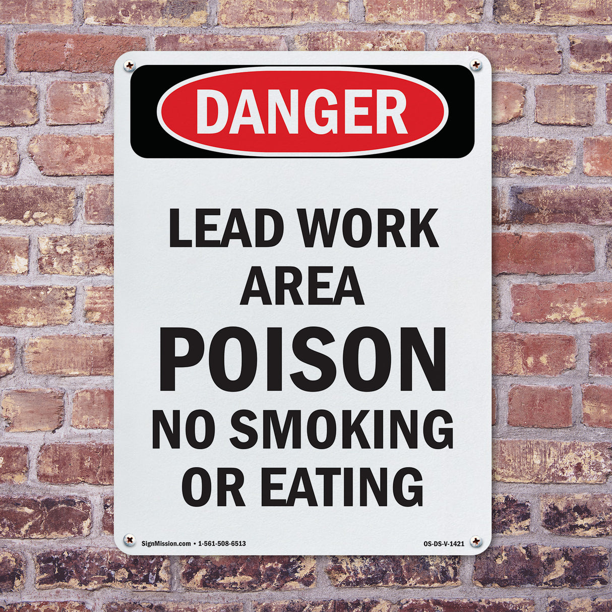 Lead Work Area Poison No Smoking Or Eating