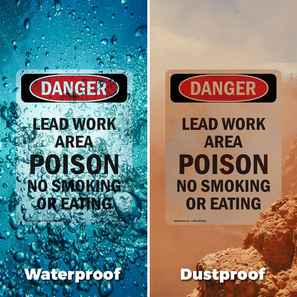 Lead Work Area Poison No Smoking Or Eating