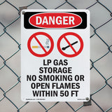 LP Gas Storage No Smoking Open Flames 50 Ft